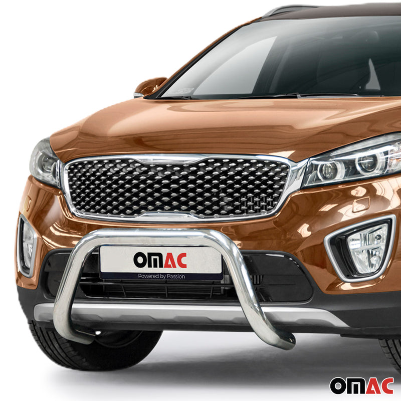 Protezione anteriore per Kia Sorento 2015-2018 con bull bar ABE argento 