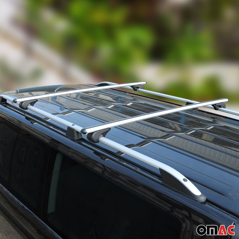 Barre portatutto + barre portatutto SET per Opel Combo D Fiat Doblo L1 alluminio argento 4 pezzi