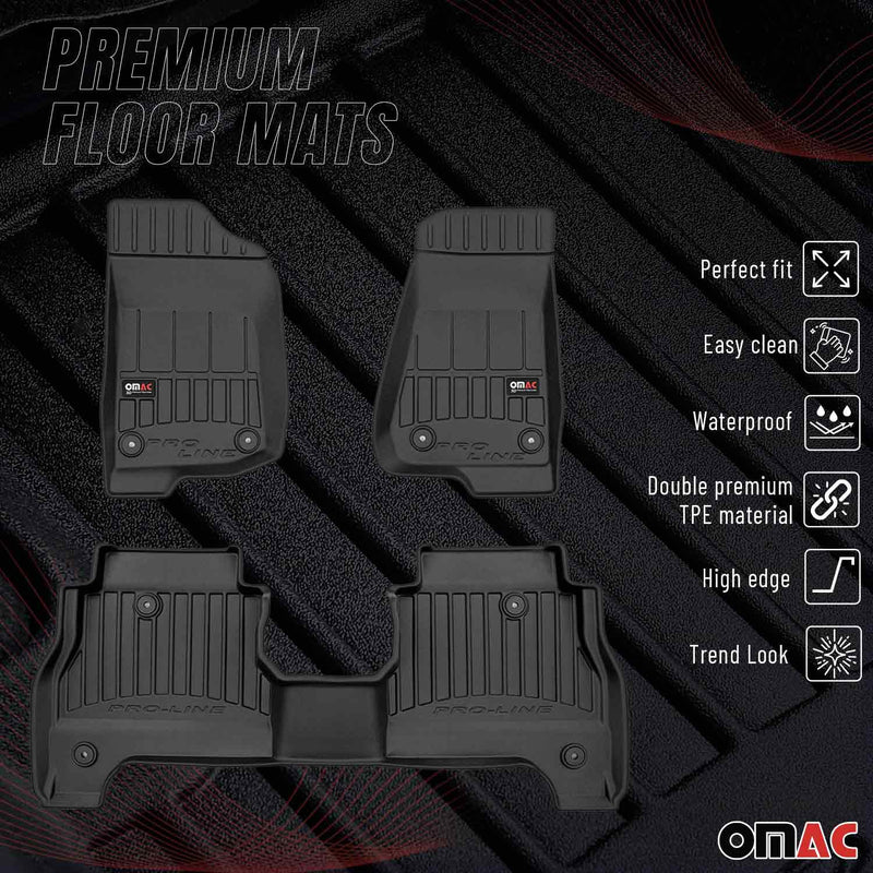 2020-2025 Jeep Gladiator Pick -up Fußmatten TPE Schwarz 3 tlg
