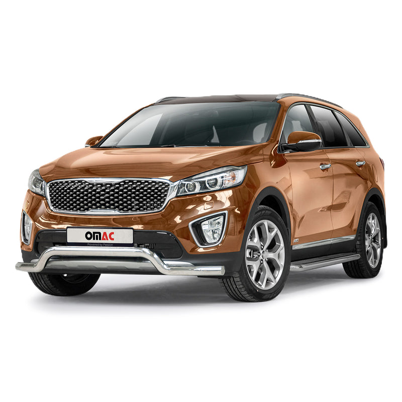 Barra di protezione anteriore per Kia Sorento 2015-2018 in acciaio ABE argento 