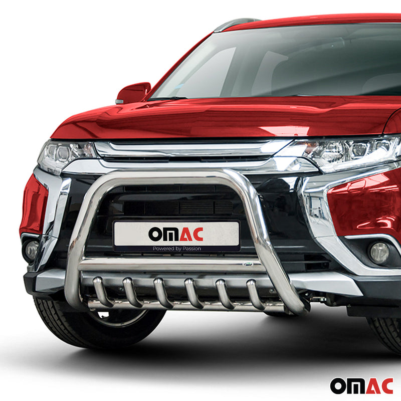 Protezione anteriore per Mitsubishi Outlander 2015-2021 acciaio argento 