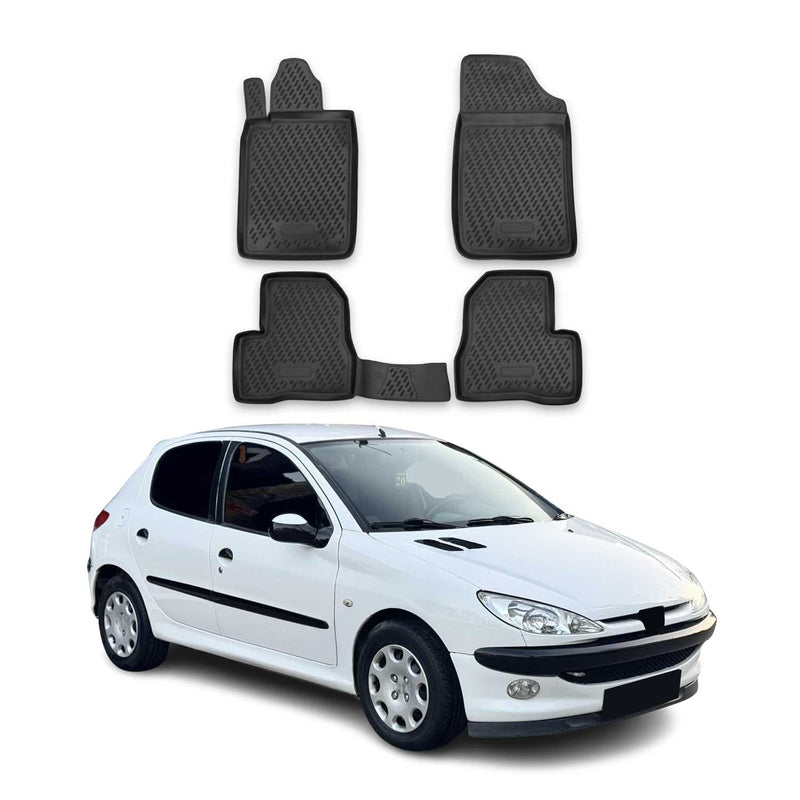 Tappetini Peugeot 206 1998-2009 TPE Nero 4 pezzi
