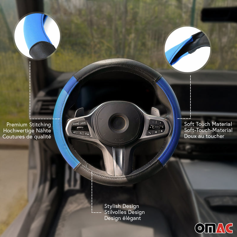Coprivolante, protezione per volante, coprivolante blu-nero Ø 38-40 cm