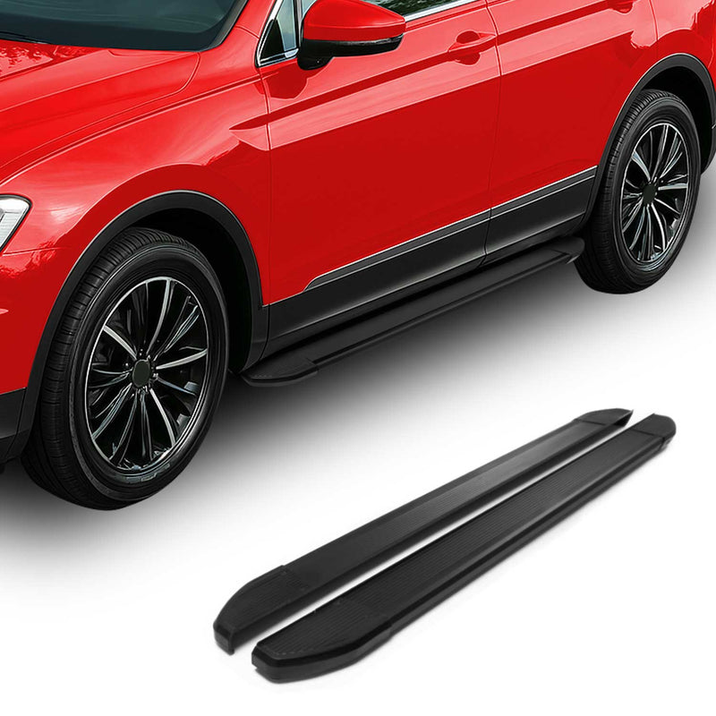 Alu Seitenschweller Trittbretter für Nissan Qashqai J11 2014-2021 Schwarz 2tlg