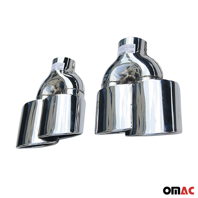 Copertura scarico cromata 190*80 acciaio inox argento destra e sinistra 2 pezzi