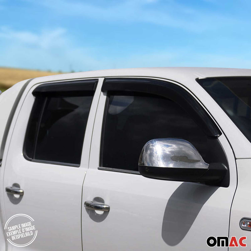 4 deflettori d'aria e deflettori antipioggia per Isuzu D-Max 2019-2025 in acrilico scuro