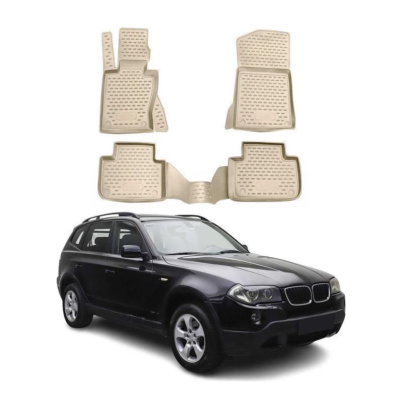 Tappetini BMW X3 E83 2003-2010 in TPE beige, 4 pezzi