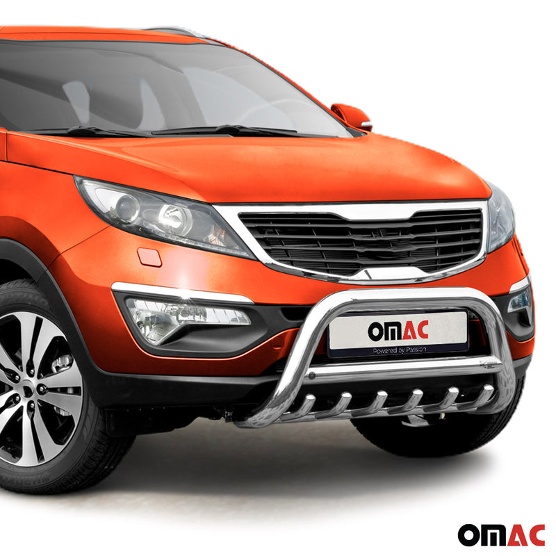 Protezione anteriore per Kia Sportage 2010-2015 con bull bar ABE argento