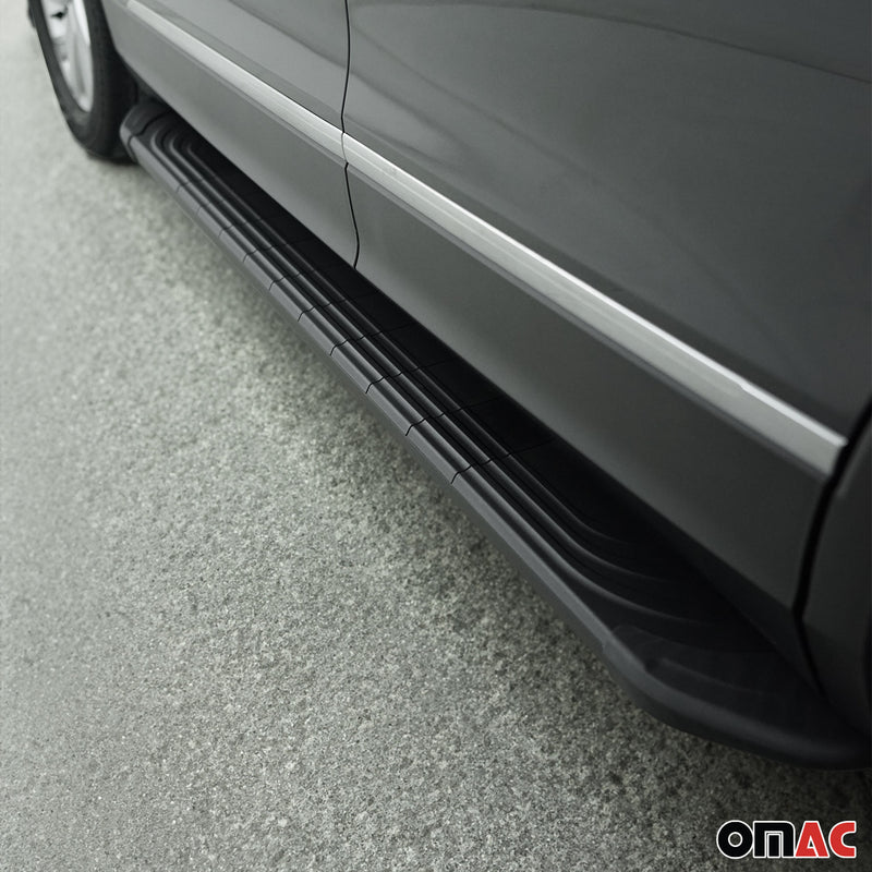 Minigonne laterali per pedane laterali per Ford Transit Custom 2012-2024 L2 Alu Nero