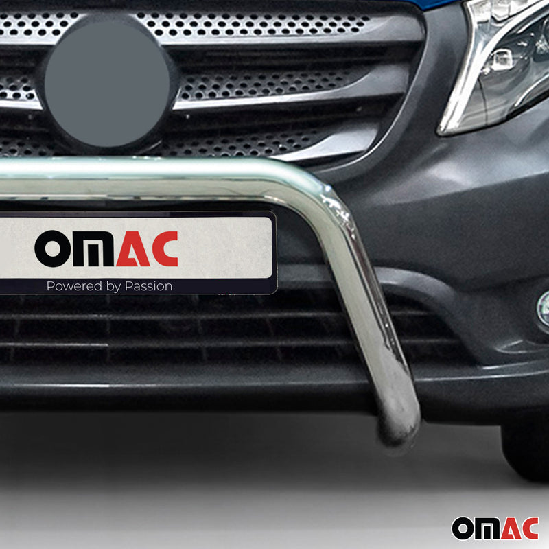 Protezione anteriore in acciaio per Mercedes Vito W447 2014-2025 ABE Silver 