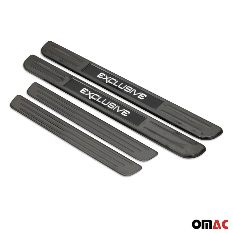 Soglie porte Exclusive per Dacia Logan 2005-2022 Cromate Scure 4x