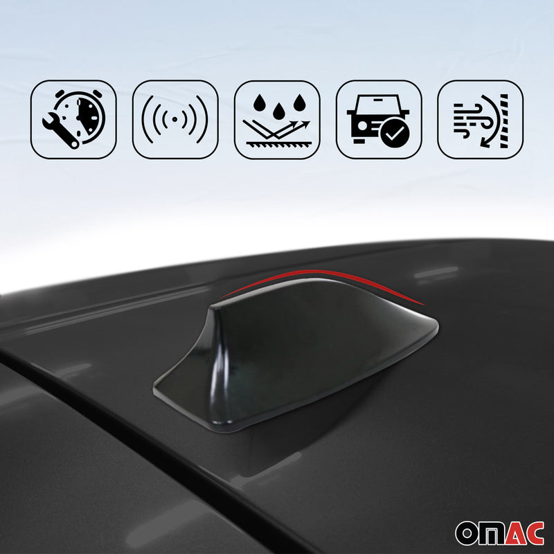 Antenna da tetto AM/FM, antenna per auto, antenna squalo nera