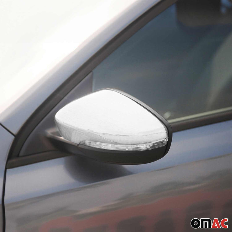 Calotte specchietti retrovisori per VW CC 2012-2017 in acciaio inox opaco, 2 pezzi