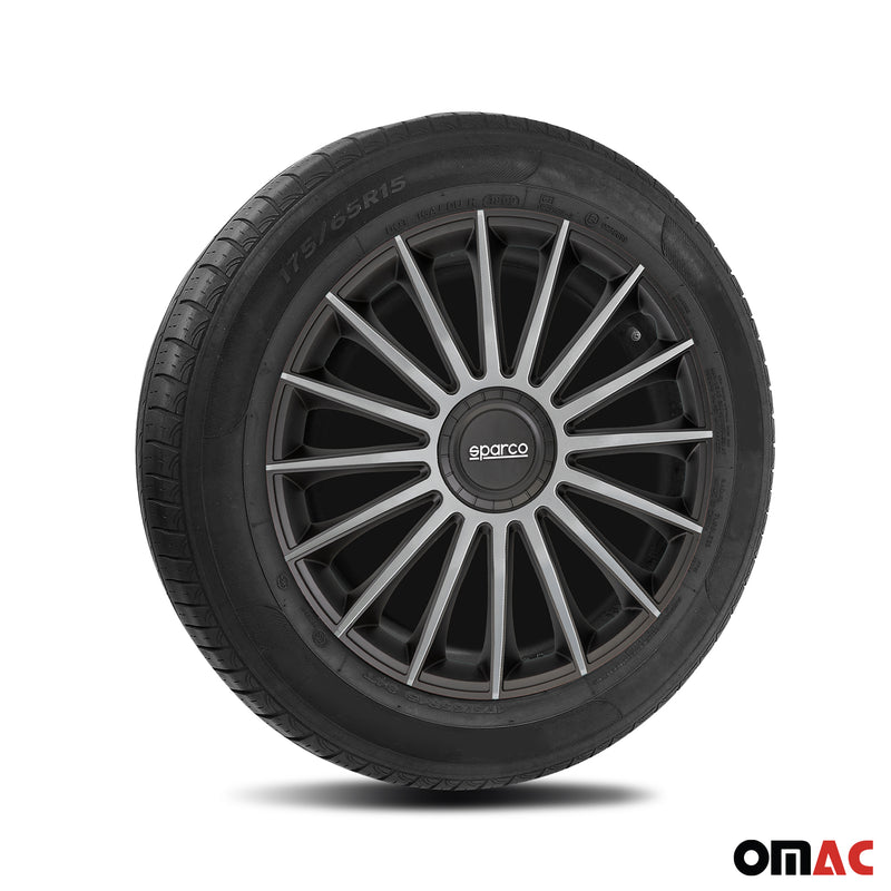 Coprimozzi Sparco 14 pollici Treviso Nero Argento 4 pezzi