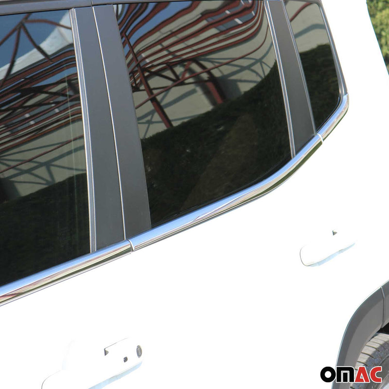 Listelli decorativi per finestrini Jeep Renegade 2014-2024 in acciaio inox cromato, 6 pezzi 