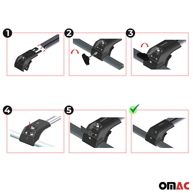 Portapacchi in alluminio per Seat Ibiza Combi 2012-2017 Nero 2x 