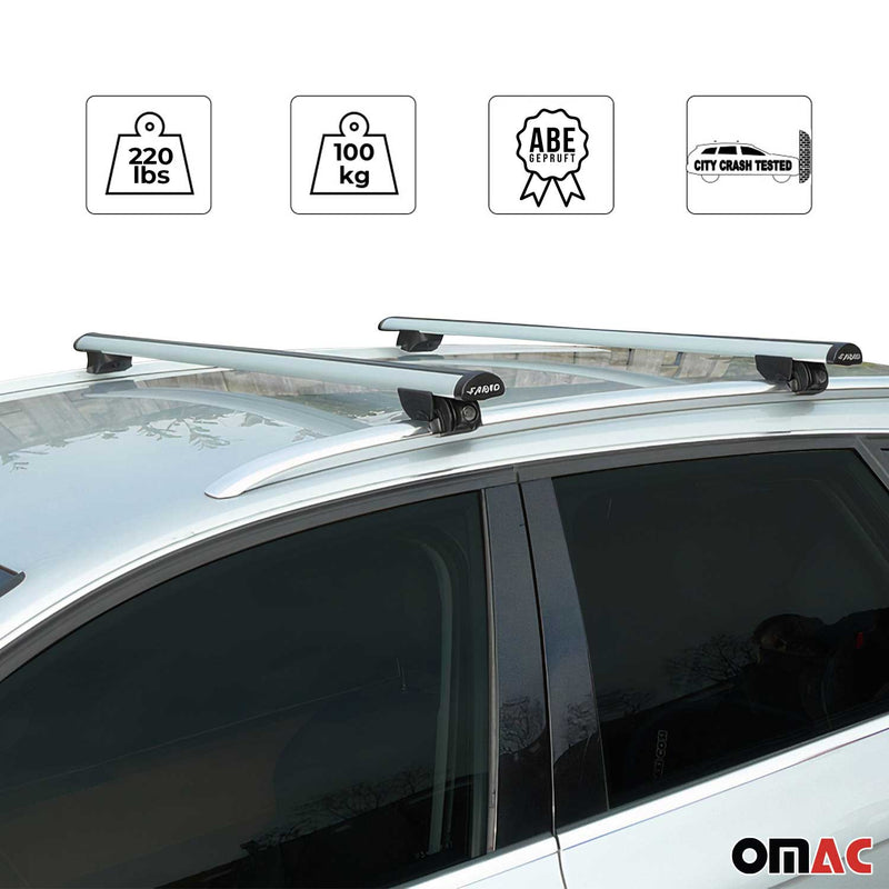 Portapacchi da tetto per BMW X5 G05 2018-2020, portapacchi da 100 kg, grigio alluminio 