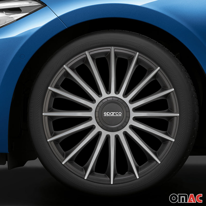 Coprimozzi Sparco 16 pollici Treviso Nero Argento 4 pezzi