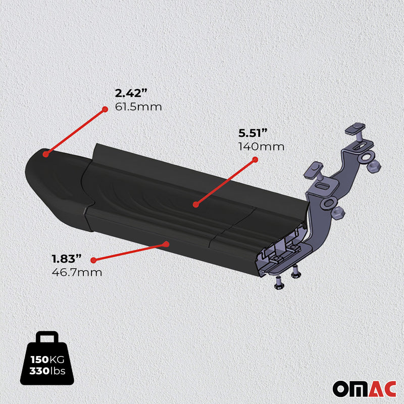 Pedane laterali per Opel Mokka 2012-2019 alluminio nero 2 pezzi