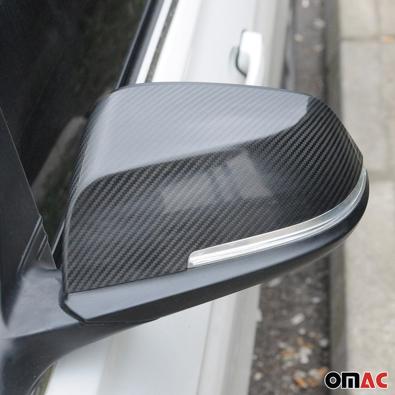 Spiegelkappen Spiegelabdeckung für BMW 1er F21 2011-2019 Kohlefaser Schwarz 2tlg