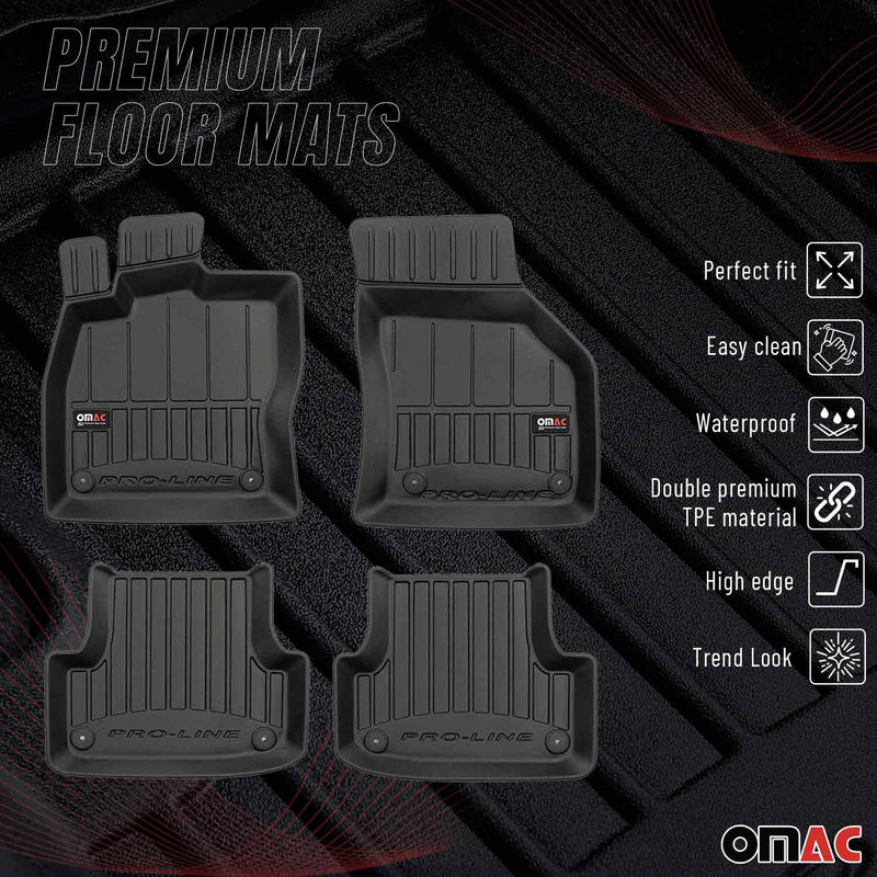Tappetini in TPE neri per Audi A3 8V Sportback Limo 2012-2020, 4 pezzi.