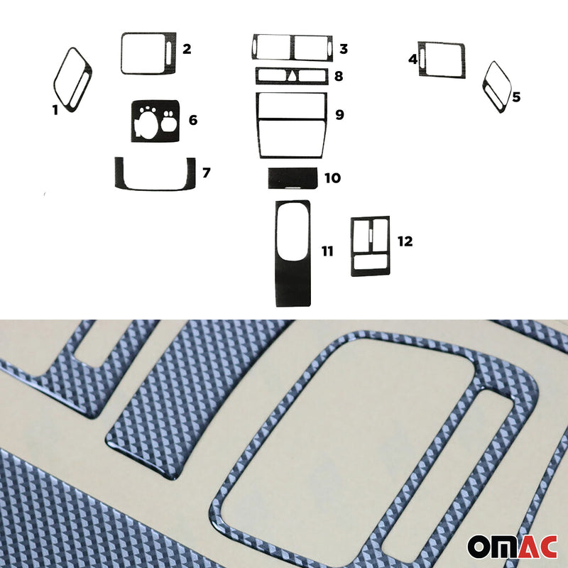 Decorazione interna abitacolo per Audi A6 C5 4B 1997-2001 effetto carbonio 12 pezzi
