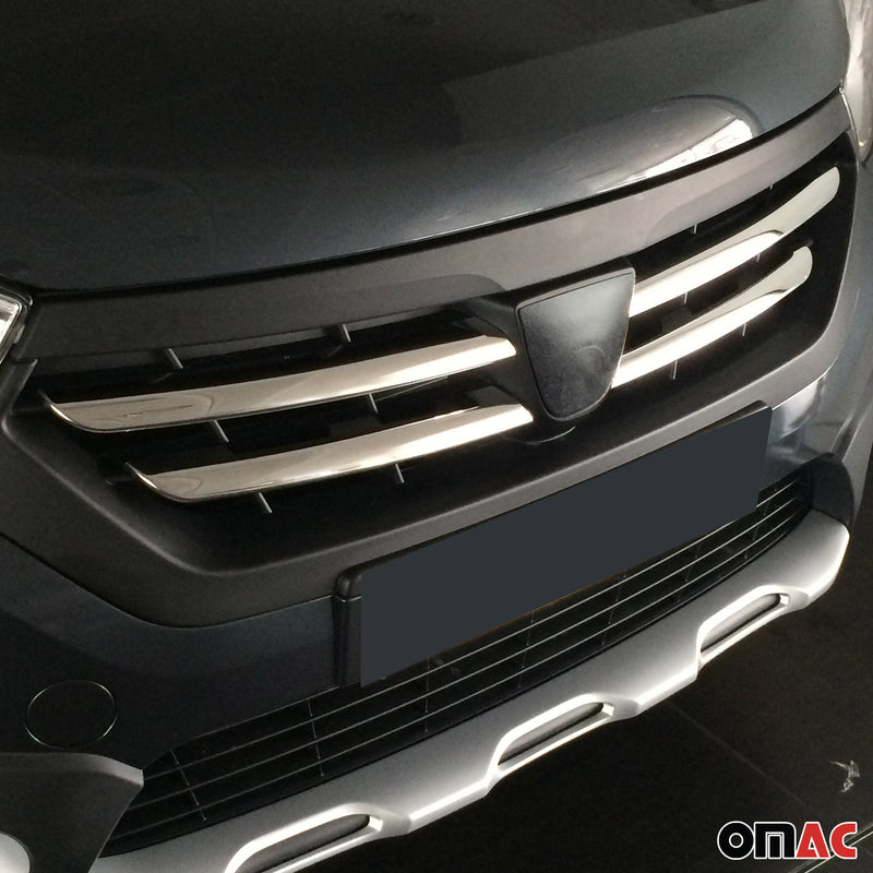Strisce griglia radiatore per Dacia Lodgy Stepway dal 2012 Cromo Argento 4x 