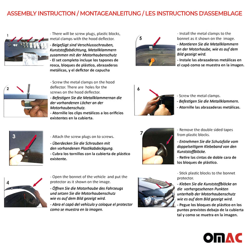 Zanzariera deflettore cofano per Citroen Jumper 2006-2014 scura 