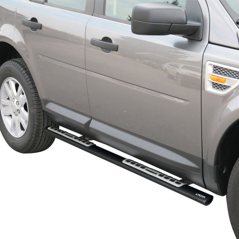 Barre laterali in acciaio per pedane laterali per Land Rover Freelander 2 2007-2014 Nero