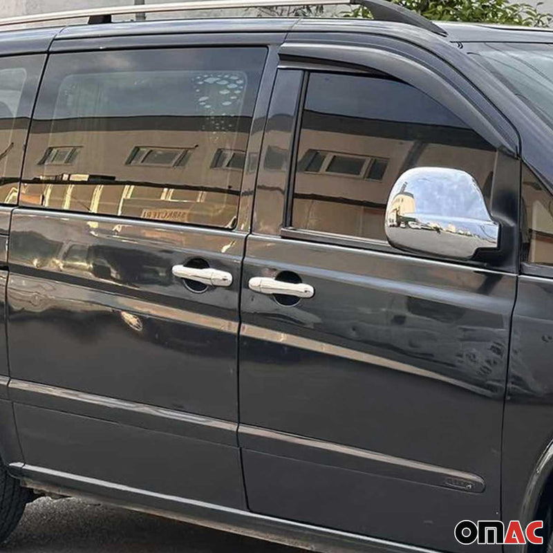 Copri maniglie per Mercedes Vito W639 2003-2014 4 porte 1 foro 8 pezzi in acciaio inox opaco 