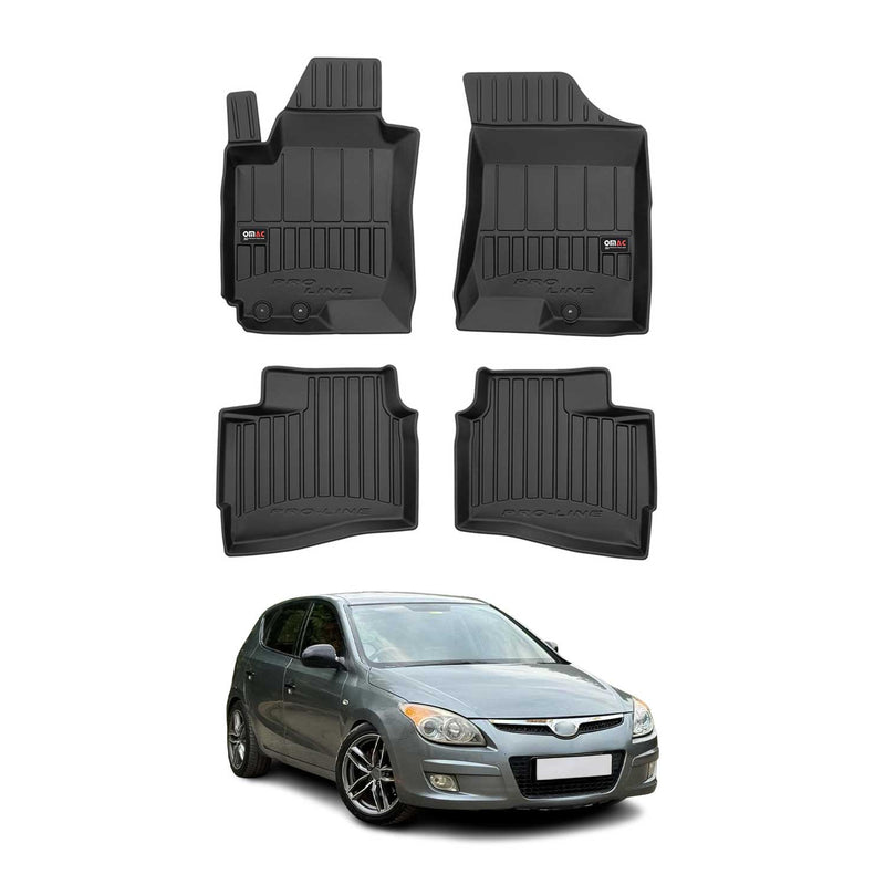 Tappetini in TPE neri per Hyundai i30 station wagon 2007-2012, 4 pezzi