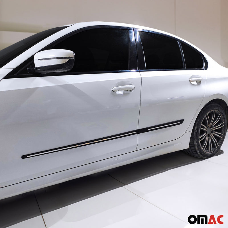 Striscia laterale per porta, strisce di protezione per porta per Citroen C4 ABS Cromo Nero 4x 