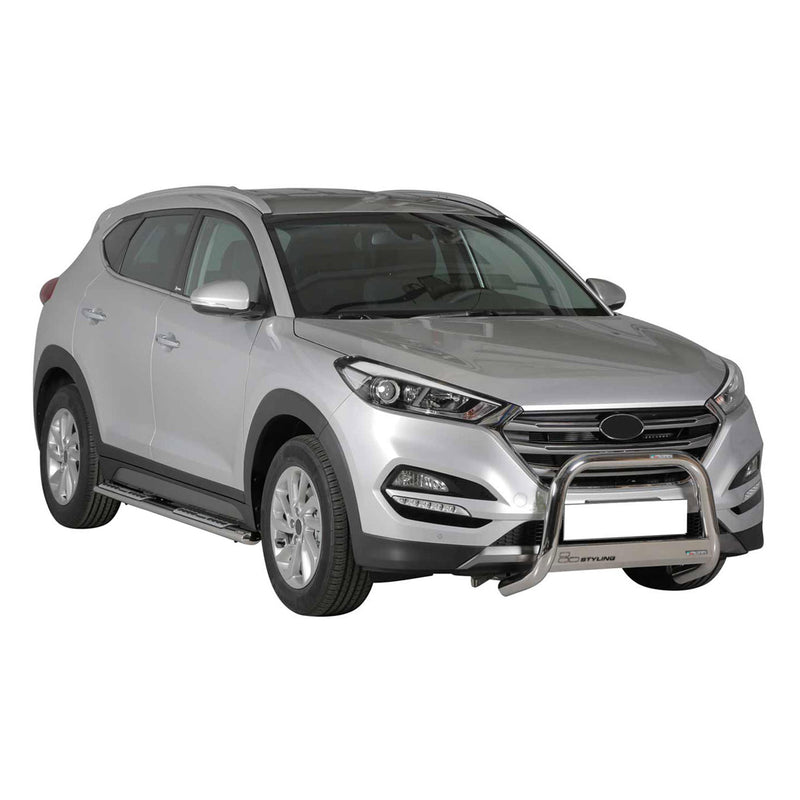 Barra di protezione anteriore per Hyundai Tucson 2015-2018 ø63mm acciaio argento 