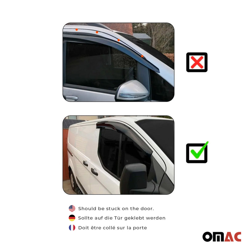 4 deflettori d'aria e deflettori antipioggia per Nissan Qashqai J10 2006-2014 in acrilico scuro