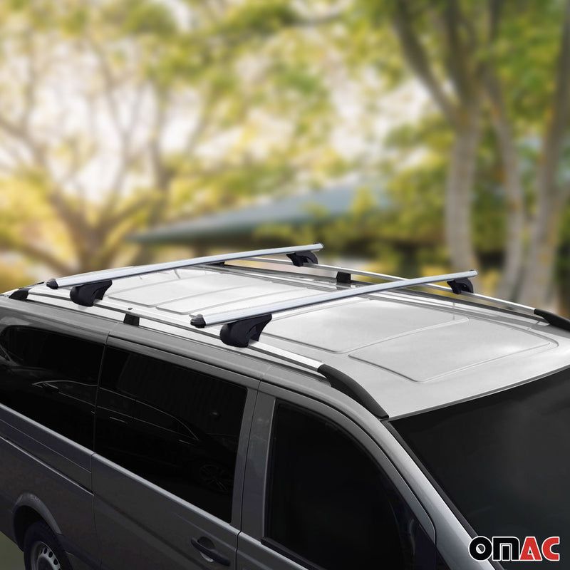 Dachreling + Dachträger SET für VW Caddy 2015-2020 Kurzer Aluminium Silber 4tlg