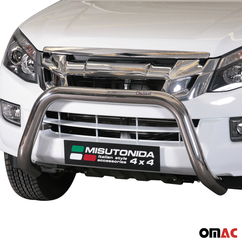 Protezione anteriore per Isuzu D-Max 2012-2019 ø76mm acciaio argento