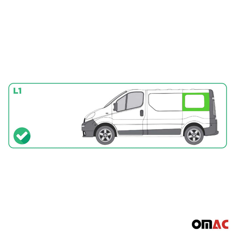 Auto Seitenfenster für Renault Trafic 2001-2014 Links Seitenscheibe L1 Schwarz