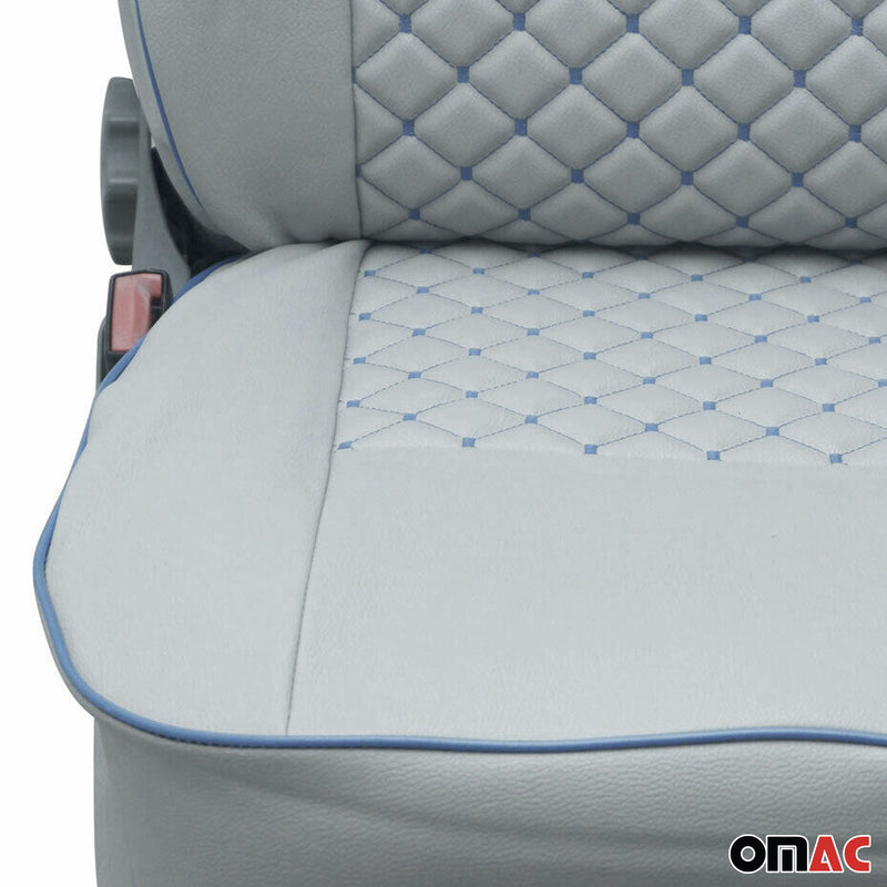Coprisedili per VW T4 Transporter 1990-2003 Pelle Grigio Blu 2+1 