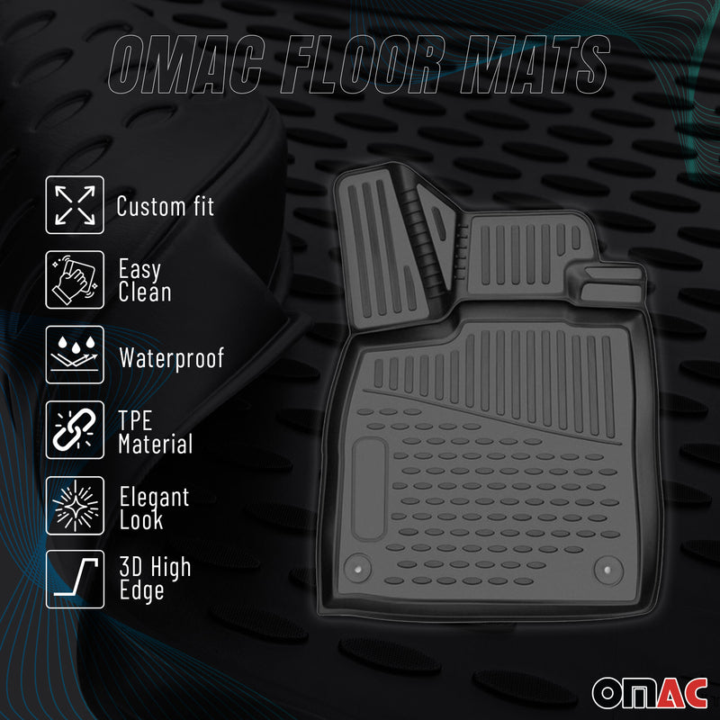 Tappetini in gomma neri per VW Golf VII 2012-2019, 4 pezzi.