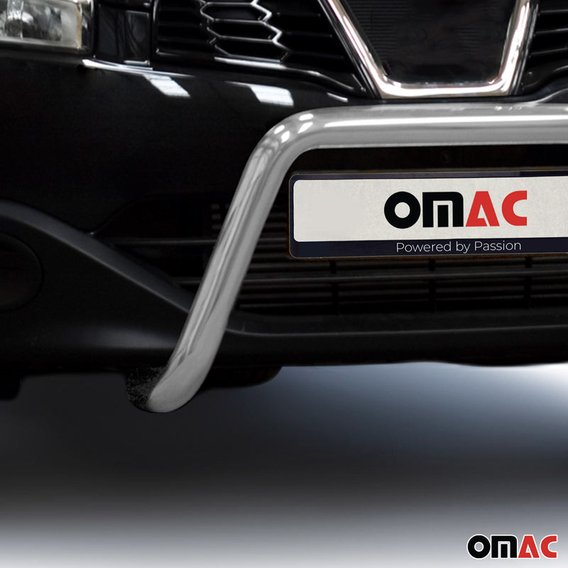 Protezione anteriore per Nissan Qashqai 2010-2013 con ABE acciaio argento 