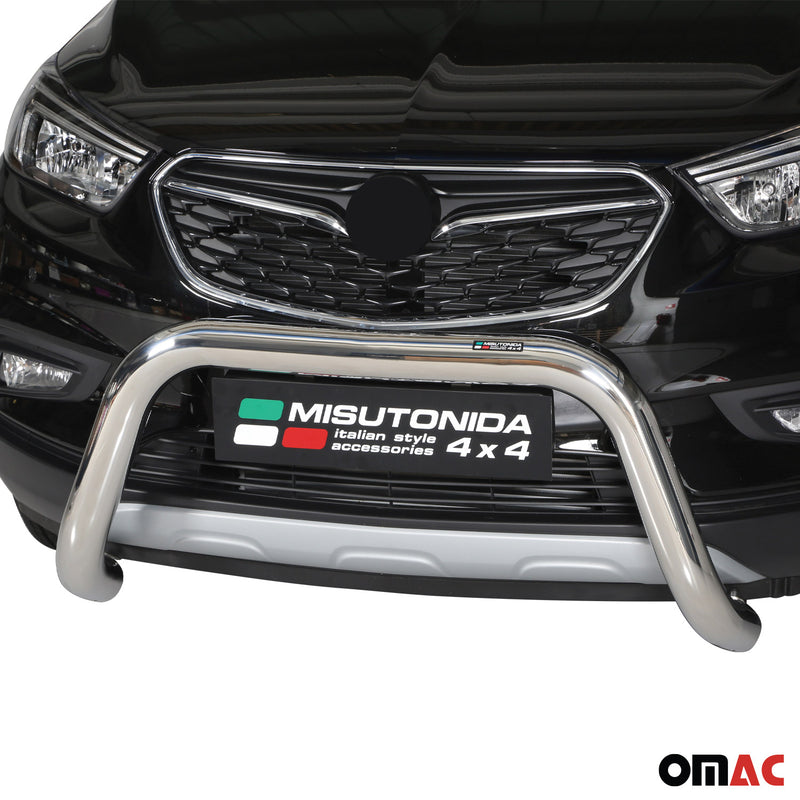 Protezione anteriore per Opel Mokka X 2016-2019 ø76mm acciaio argento
