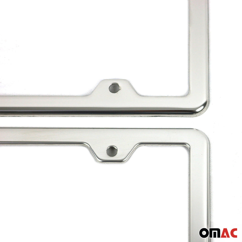 Set porta targa in acciaio inox cromato modello USA 2x