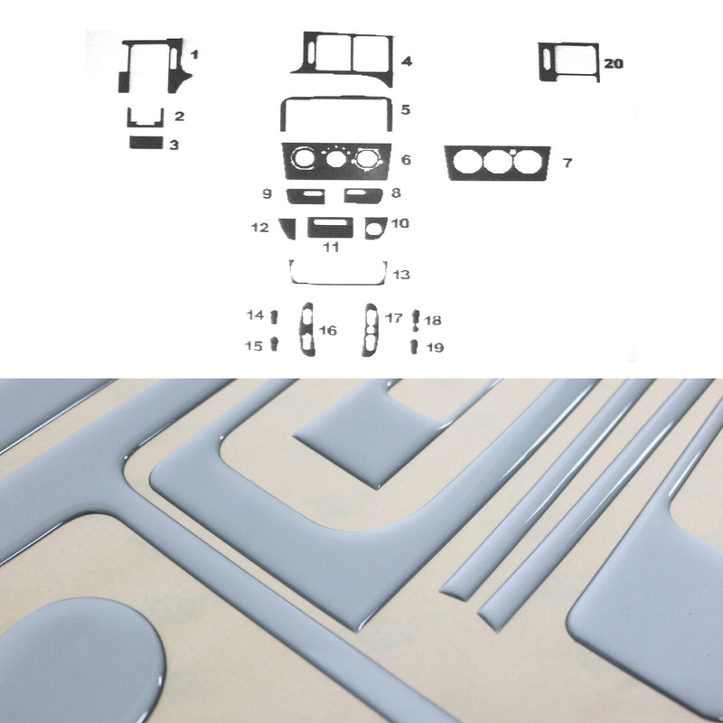 Decorazione interna abitacolo per Opel Vectra B 1998-2002 look alluminio 20 pezzi 