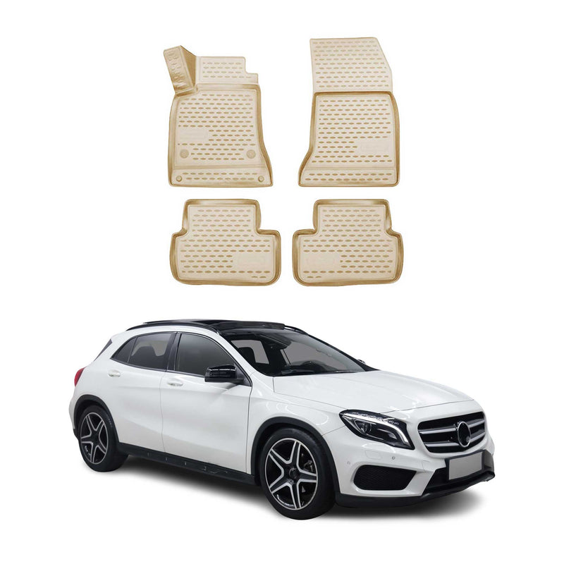 2013-2025 Mercedes GLA Klasse Fußmatten TPE Beige 4 tlg