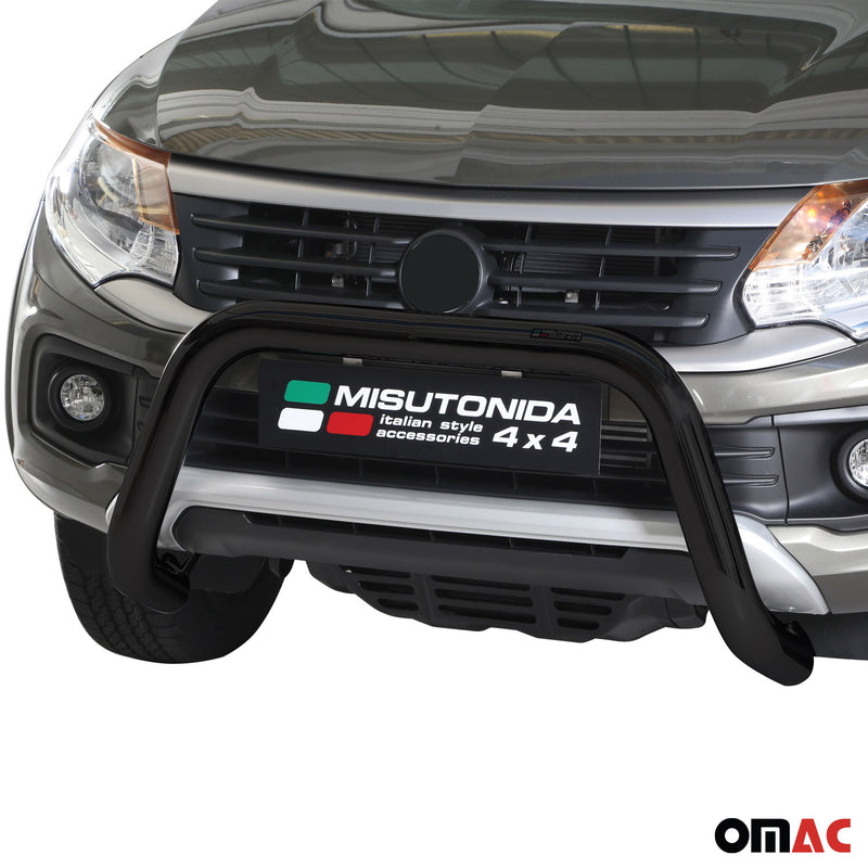 Barra di protezione anteriore per Fiat Fullback 2016-2019 ø76mm acciaio nero 