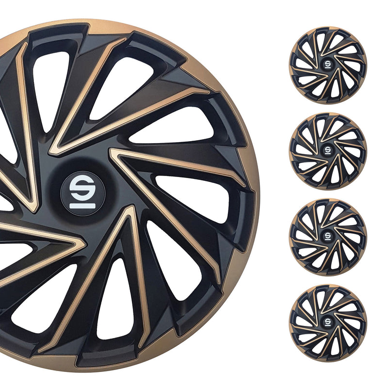 Coprimozzi Sparco 16 pollici Varese Oro Nero 4 pezzi