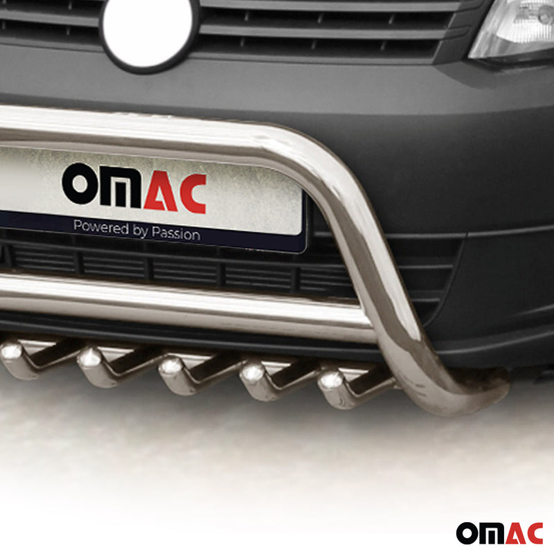 Protezione anteriore per VW Caddy 2010-2018 con ABE acciaio argento 