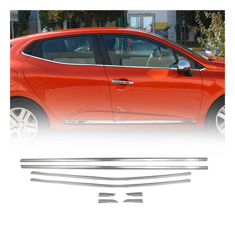 Listelli decorativi per finestrini per Renault Clio 2019-2025 in acciaio inox cromato 8 pezzi 
