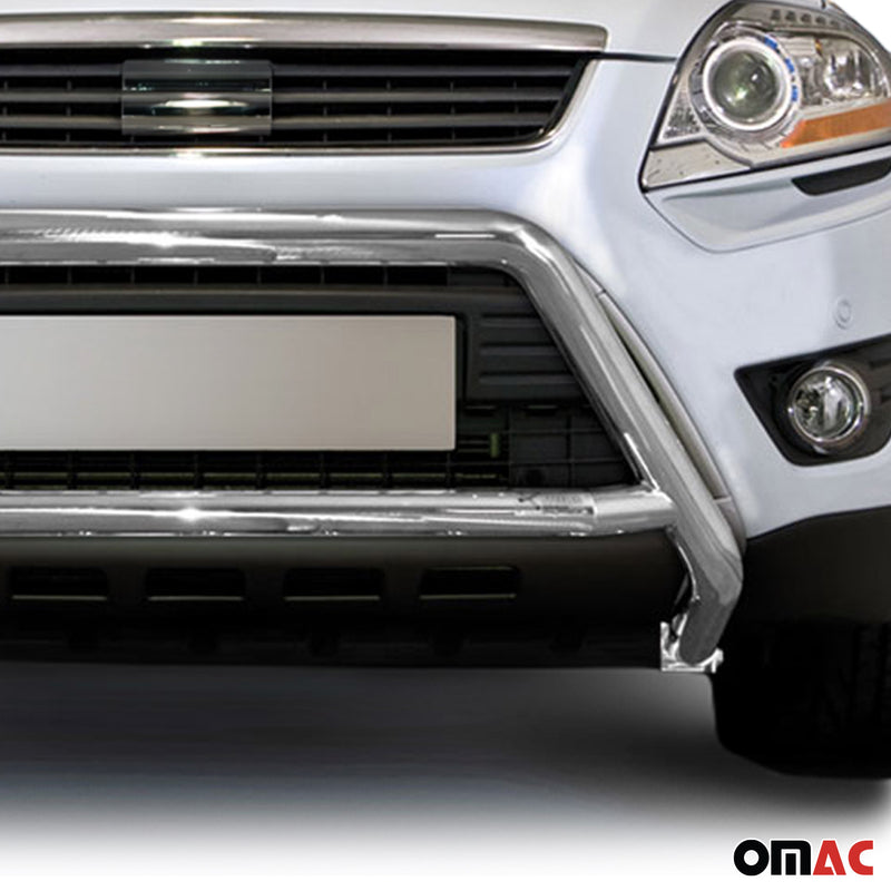 Protezione anteriore per Ford Kuga 2008-2012 con ABE acciaio argento 