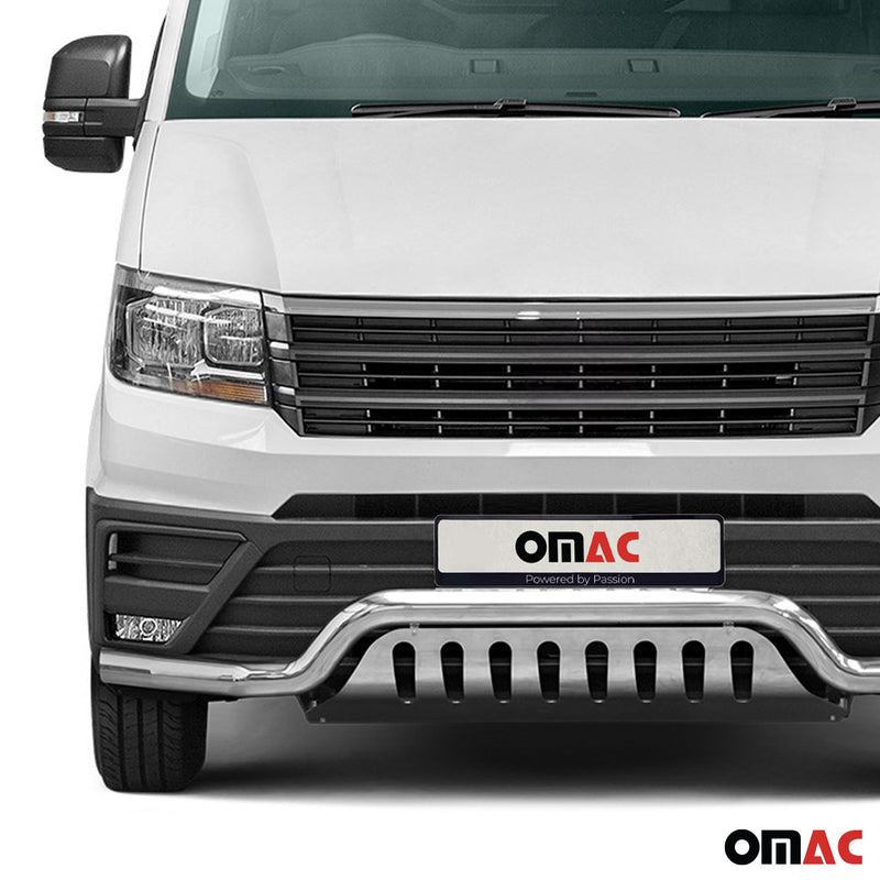 Protezione anteriore per VW Crafter 2017-2025 in acciaio inox con ABE argento 